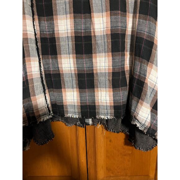 Free People We The Free Women's Kyoto Plaid Cropped Oversized Button-Up Shirt S - Picture 11 of 12